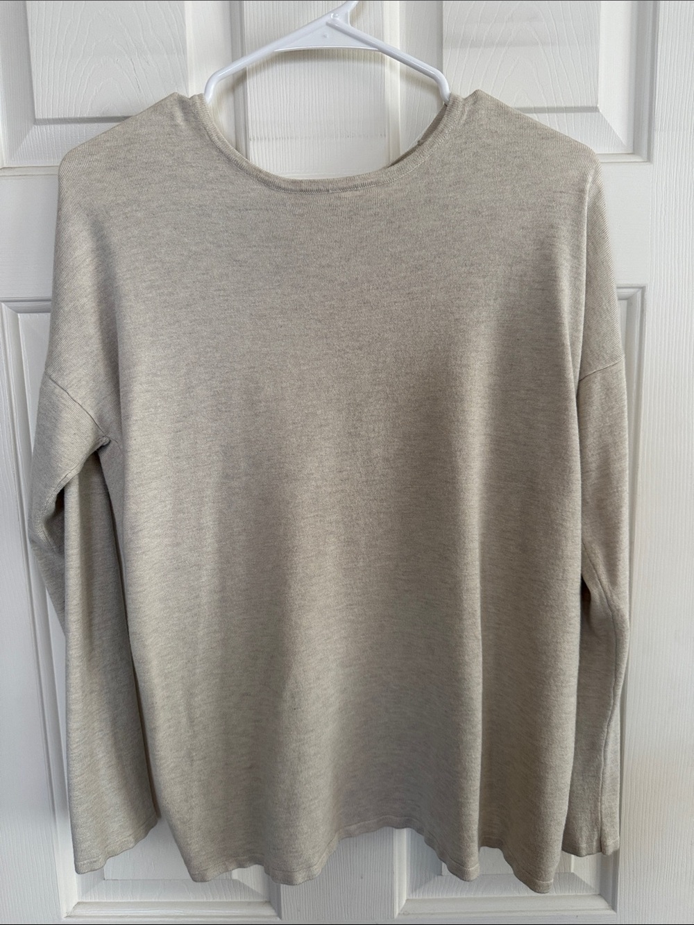 Fabletics Open Back Cardigan Wrap Sweater Off White Cream Cozy Lounge Womens M